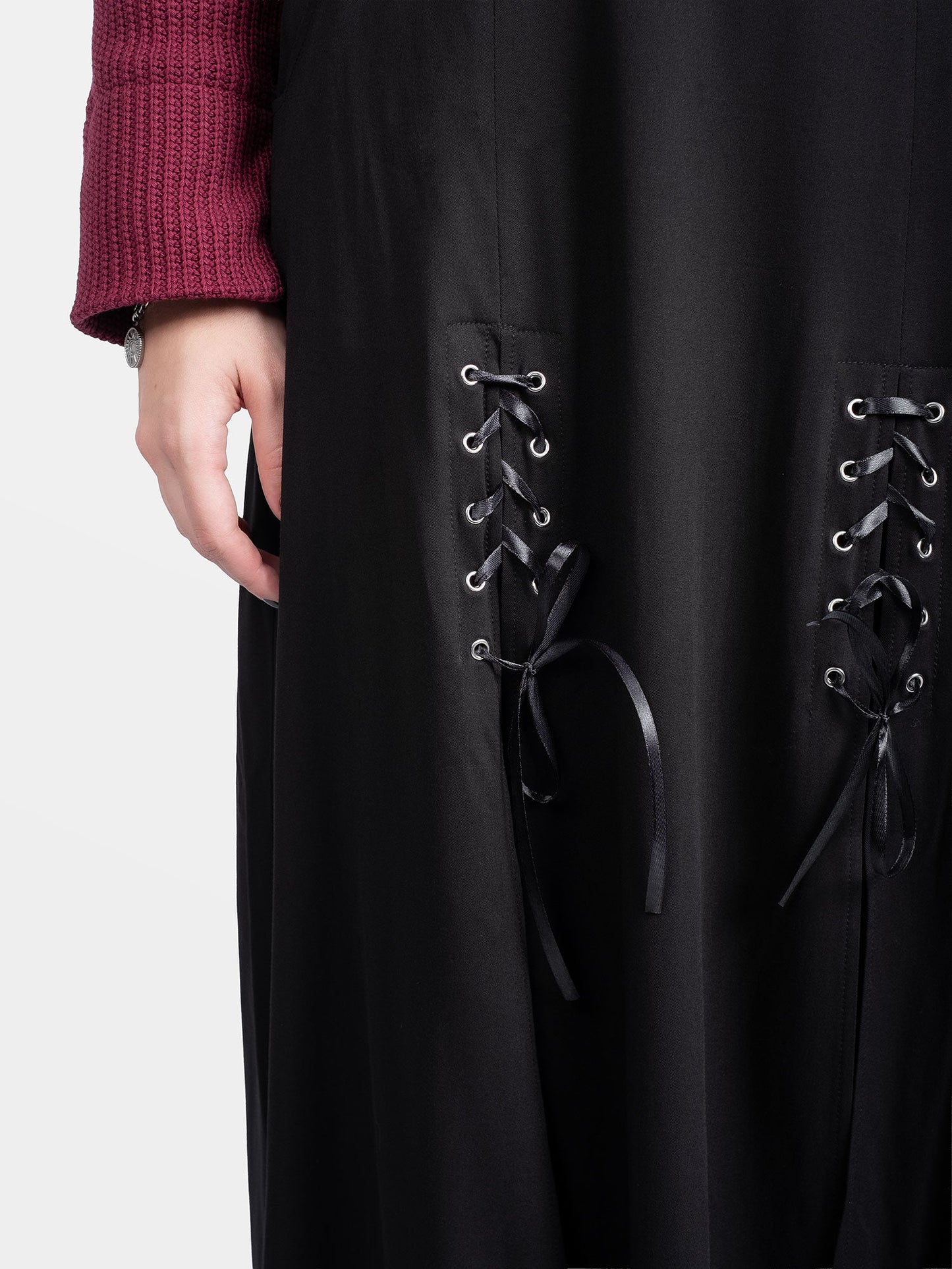 Lacrimosa Lace Up Midi Skirt