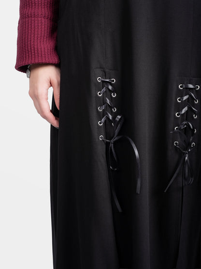 Lacrimosa Lace Up Midi Skirt