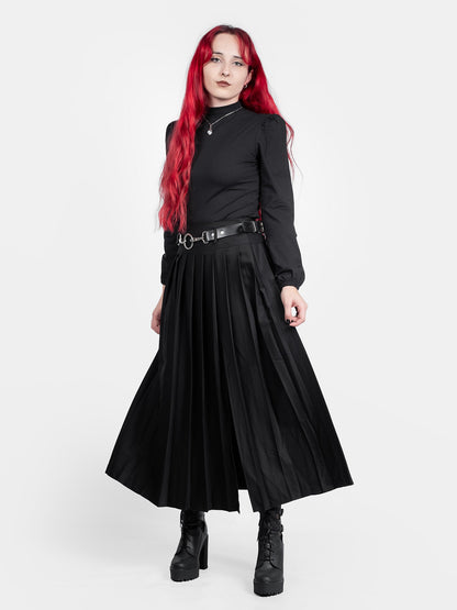 Vivienne Pleated Maxi Skirt with Pockets