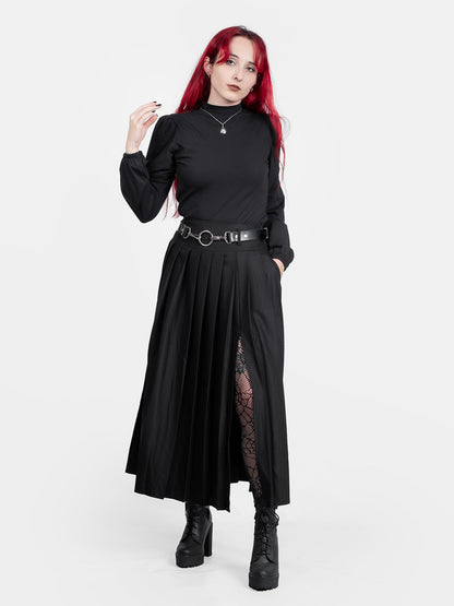 Vivienne Pleated Maxi Skirt with Pockets