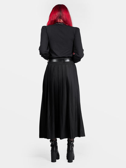 Vivienne Pleated Maxi Skirt with Pockets