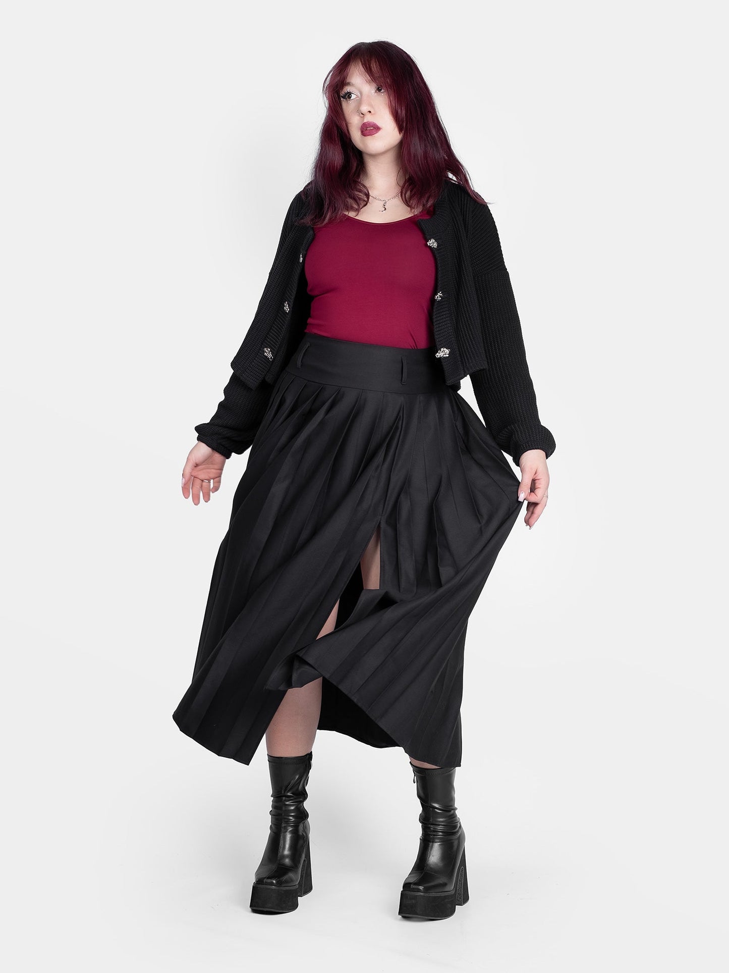 Vivienne Pleated Maxi Skirt with Pockets