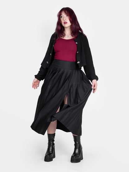 Vivienne Pleated Maxi Skirt with Pockets
