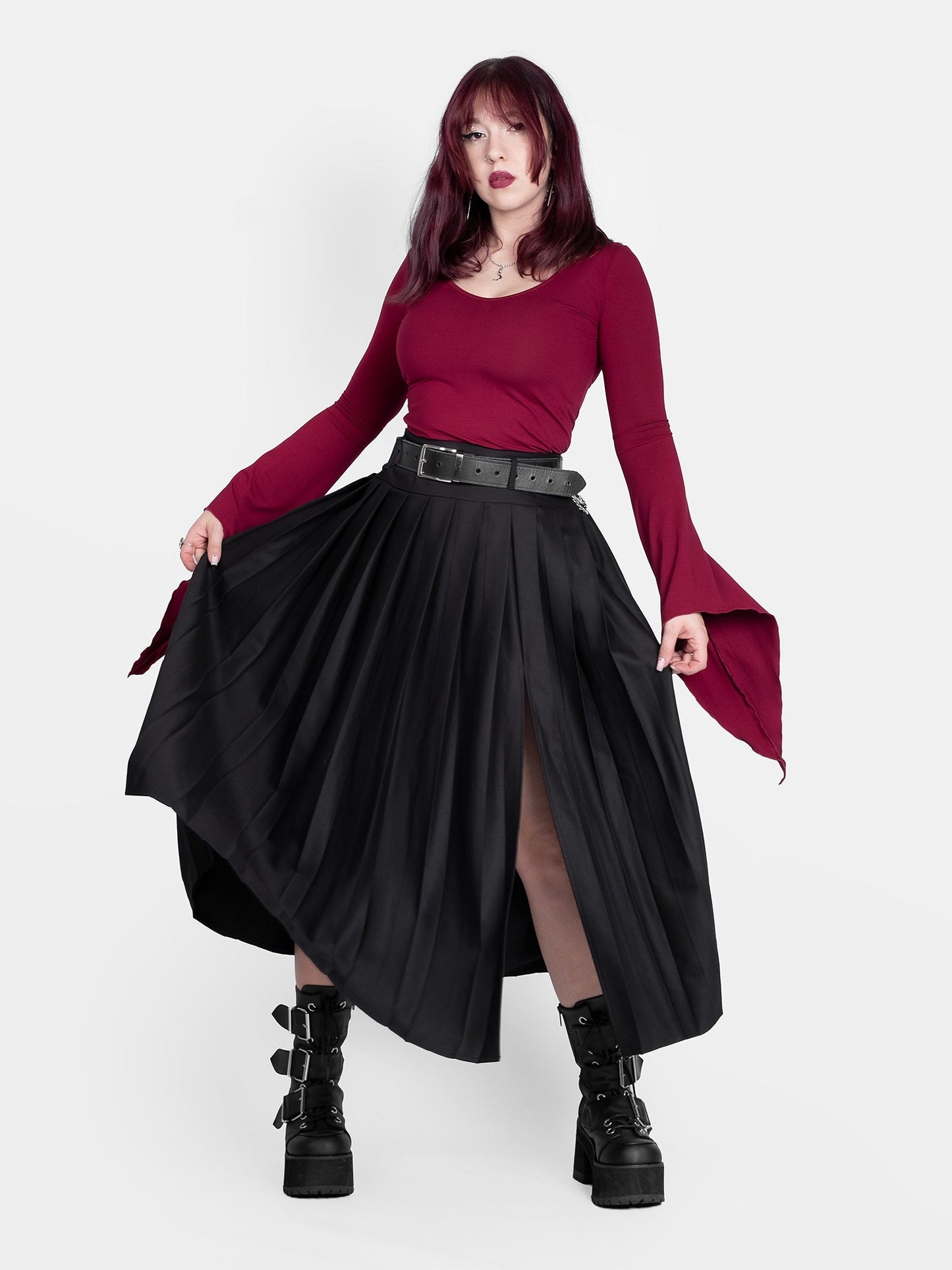 Vivienne Pleated Maxi Skirt with Pockets