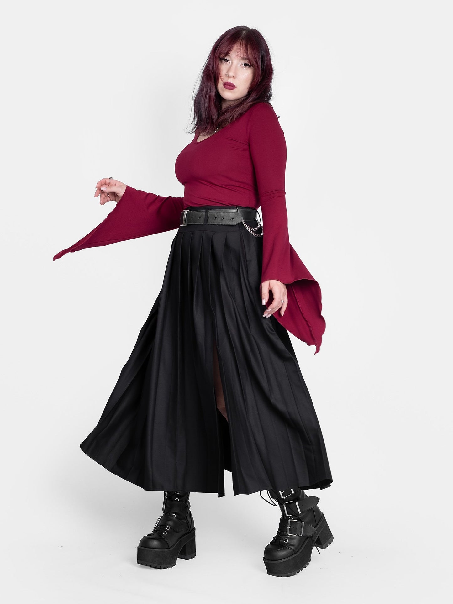 Vivienne Pleated Maxi Skirt with Pockets