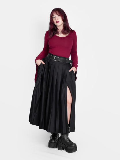 Vivienne Pleated Maxi Skirt with Pockets