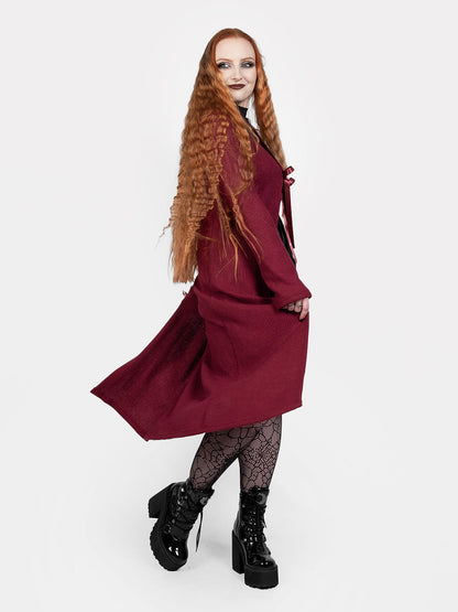 Rhiannon Burgundy Long Cardigan
