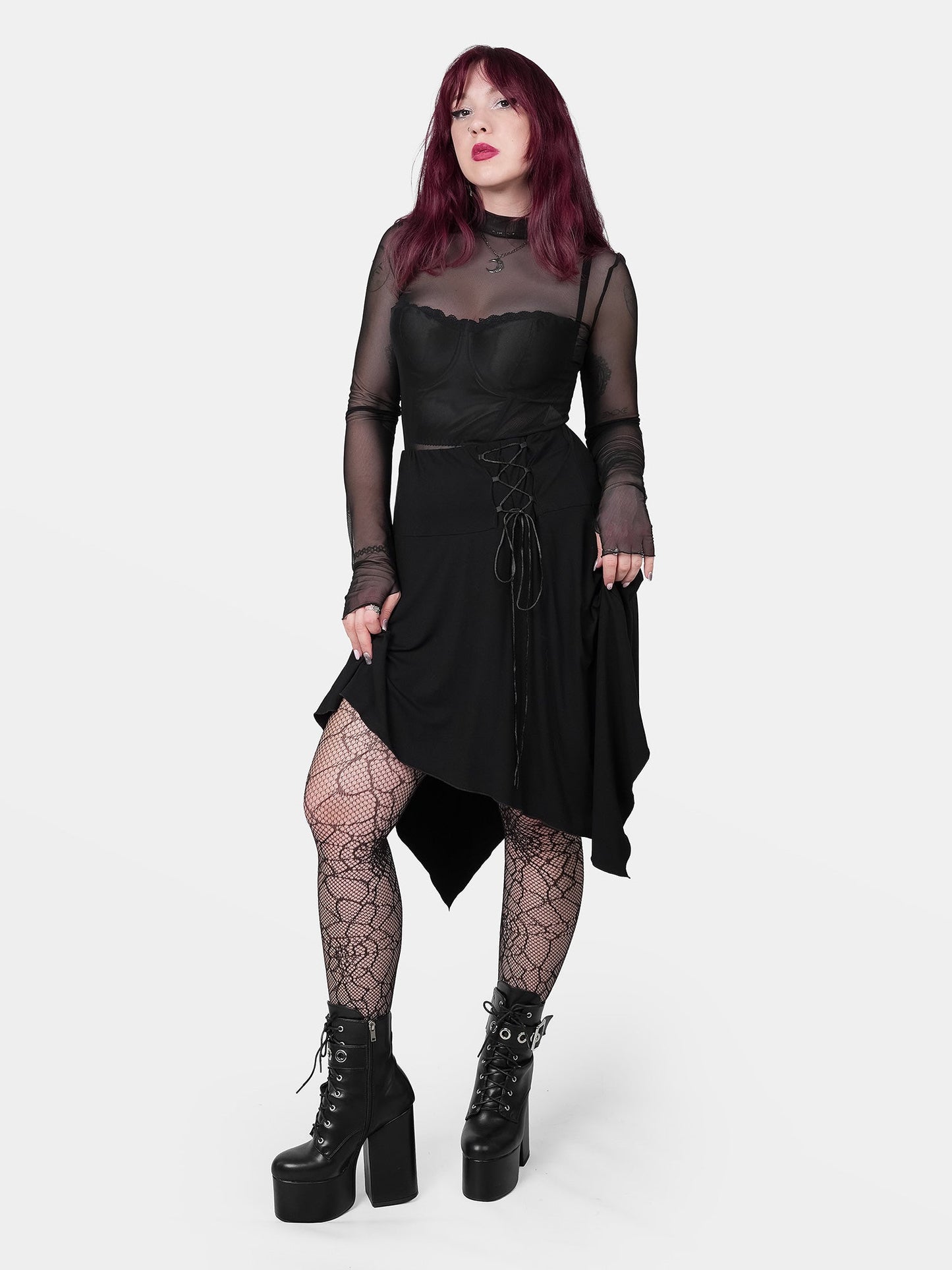 Bonnie Black Mesh Top