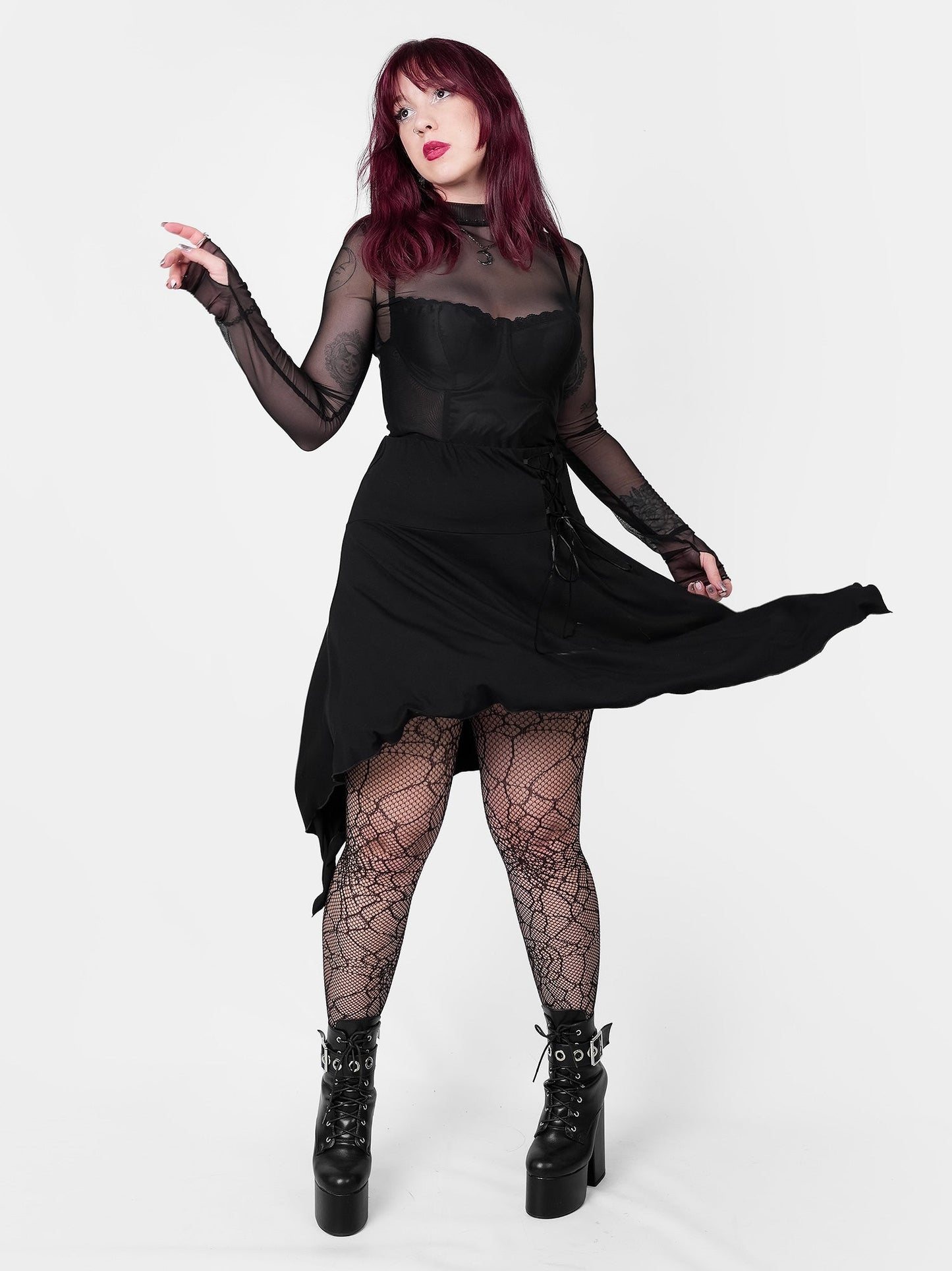 Bonnie Black Mesh Top