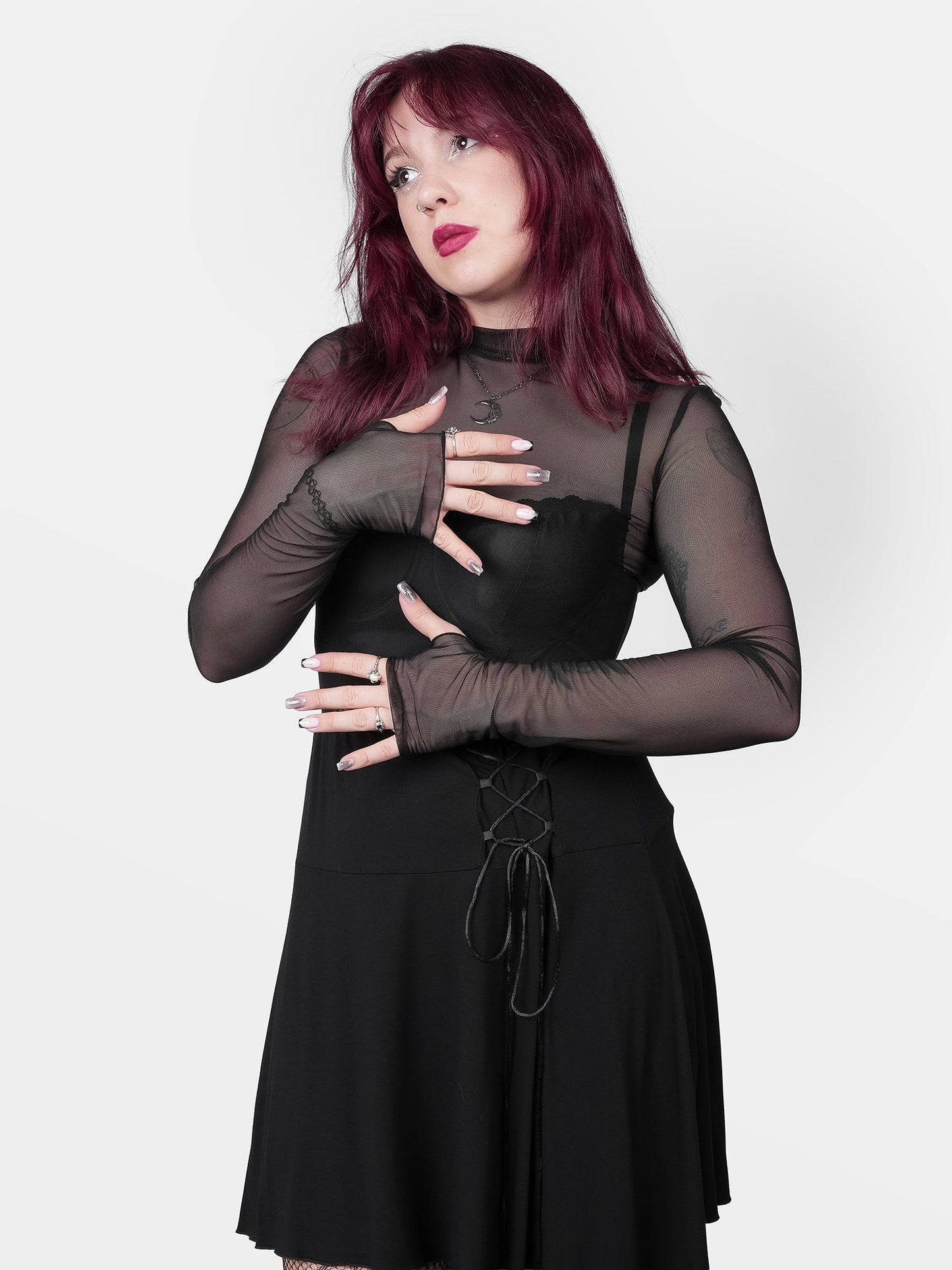 Bonnie Black Mesh Top