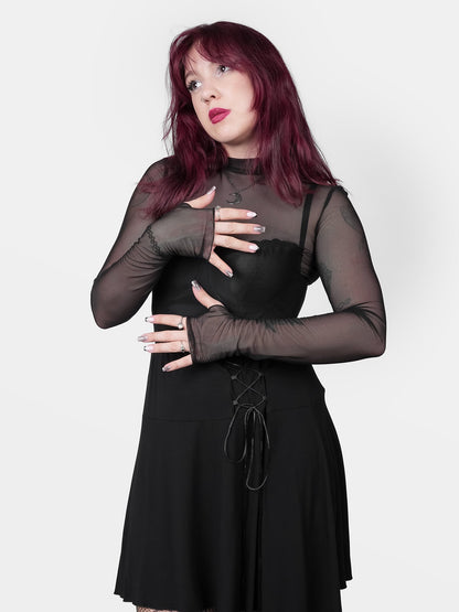 Bonnie Black Mesh Top