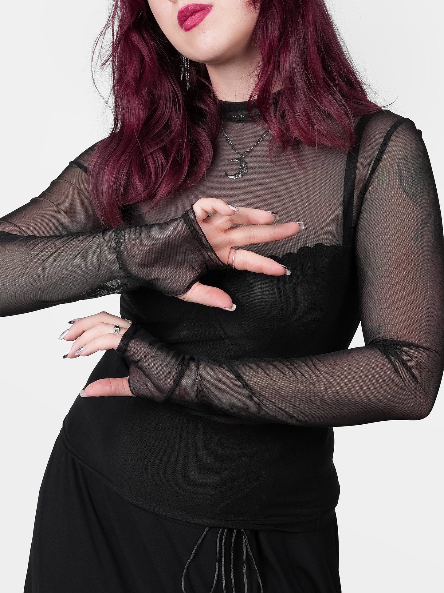 Bonnie Black Mesh Top