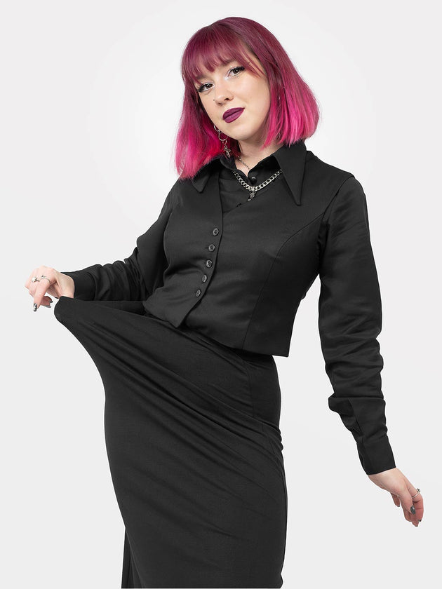 Hera Black Midi Skirt
