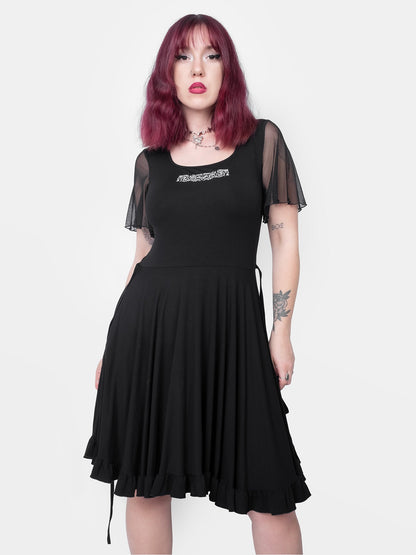 Ornament Tulle Sleeve Dress