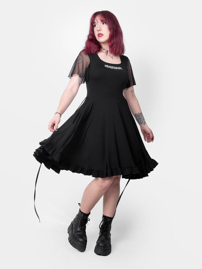 Ornament Tulle Sleeve Dress