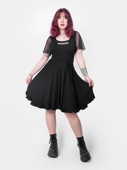 Ornament Tulle Sleeve Dress