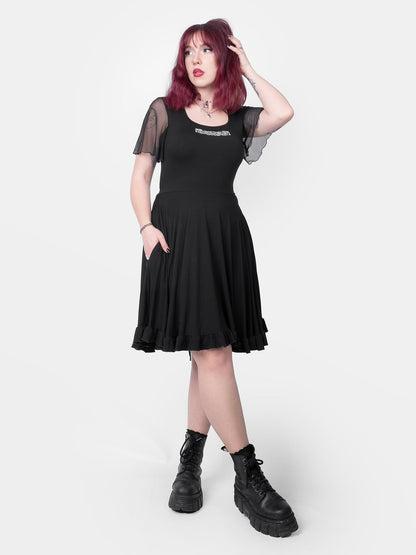 Ornament Tulle Sleeve Dress