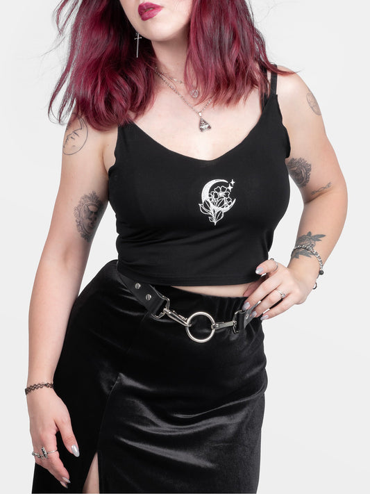 Nightflower Embroidered Crop Top