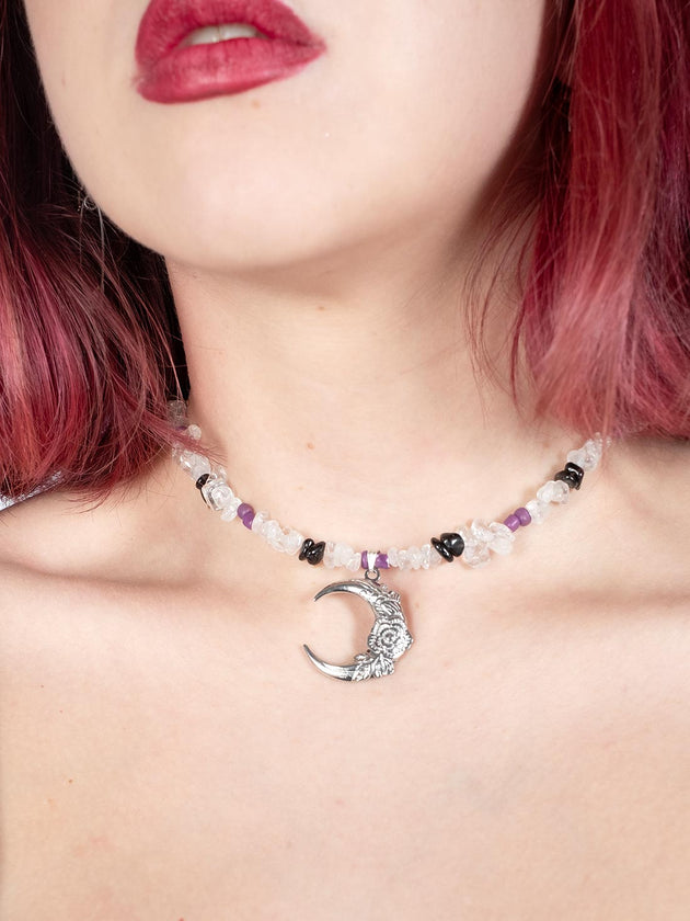 Moonlit Gemstone Choker