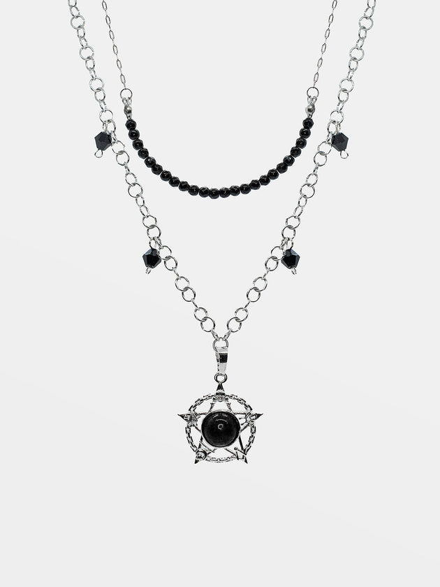 Nightfang Double Pentacle Necklace