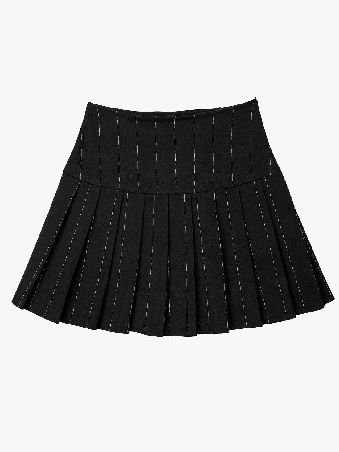 Pinstripe Pleated Mini Skirt