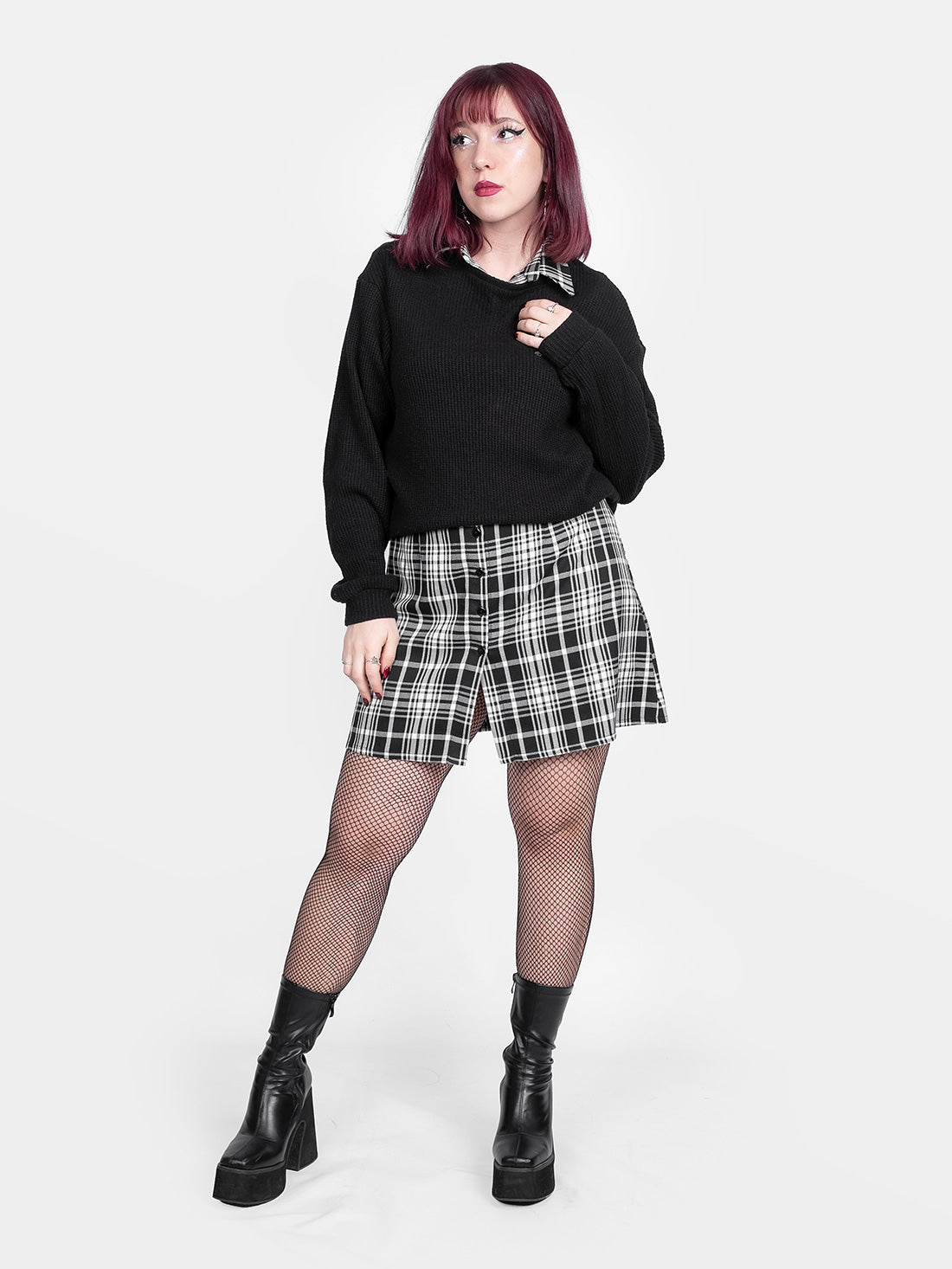 Carmen Plaid Button Up Dress