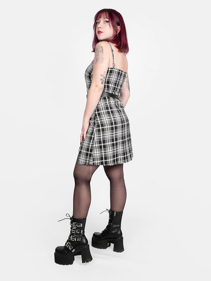 Noisy Plaid Sleeveless Dress