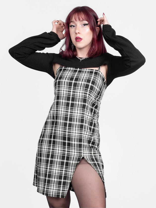 Noisy Plaid Sleeveless Dress