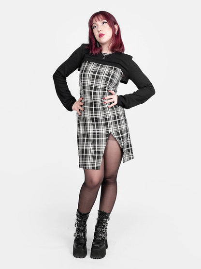 Noisy Plaid Sleeveless Dress