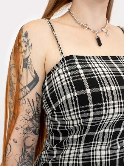 Noisy Plaid Sleeveless Dress