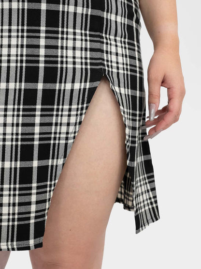 Noisy Plaid Sleeveless Dress