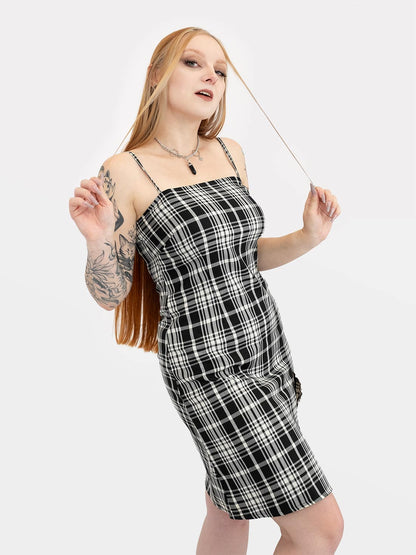 Noisy Plaid Sleeveless Dress
