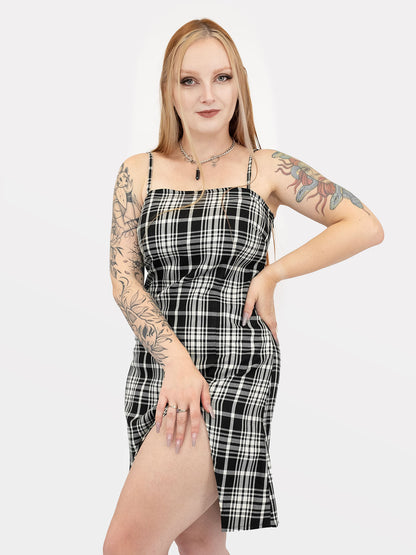 Noisy Plaid Sleeveless Dress