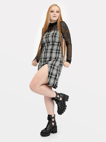 Noisy Plaid Sleeveless Dress