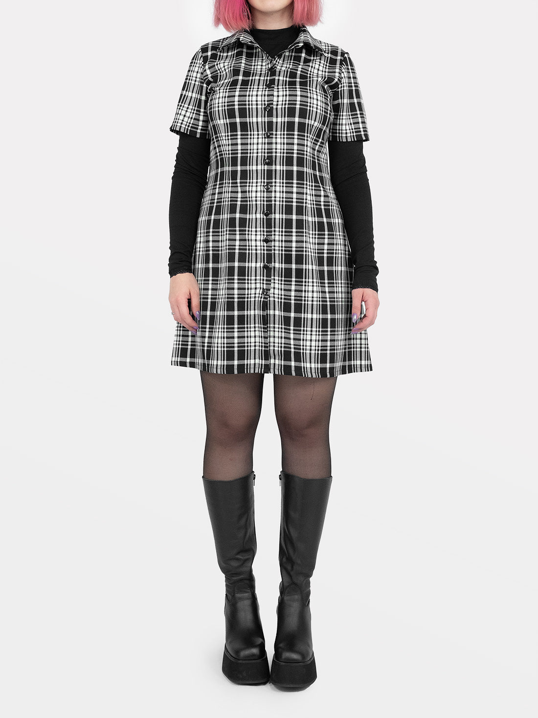 Carmen Plaid Button Up Dress