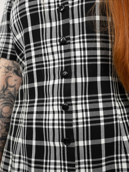 Carmen Plaid Button Up Dress