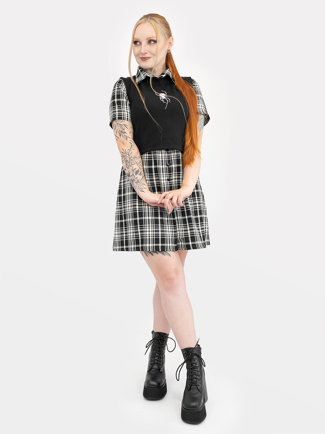 Carmen Plaid Button Up Dress