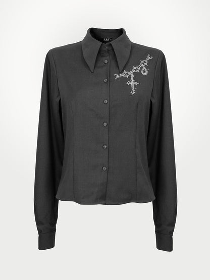 Enigma Grey Collar Shirt