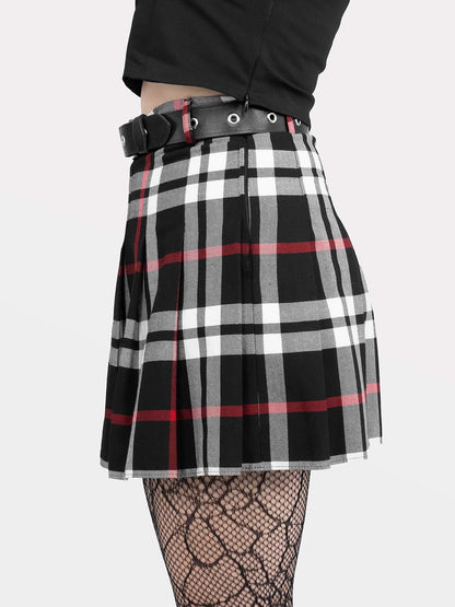 Red-Black Plaid Tennis Skirt