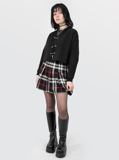Red-Black Plaid Tennis Skirt