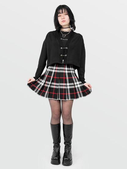 Red-Black Plaid Tennis Skirt
