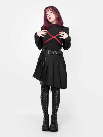 Villain Red Lace Crop Top
