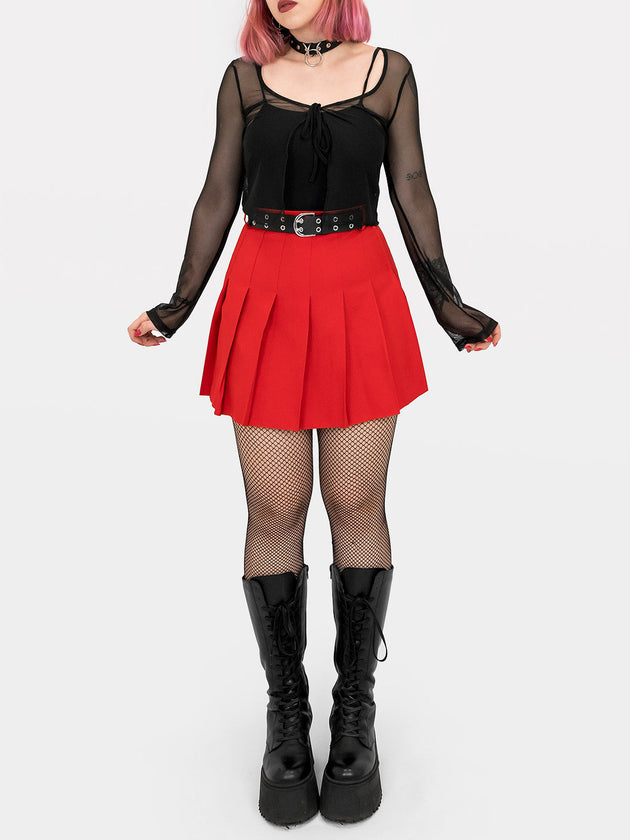 Red Tennis Belt Skirt