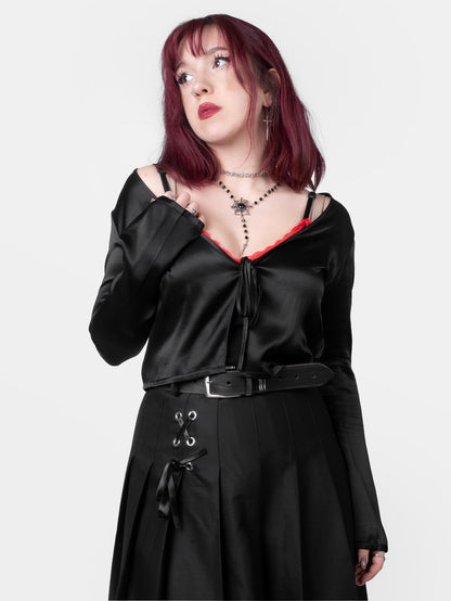 Mercy Satin Tied Up Cardigan