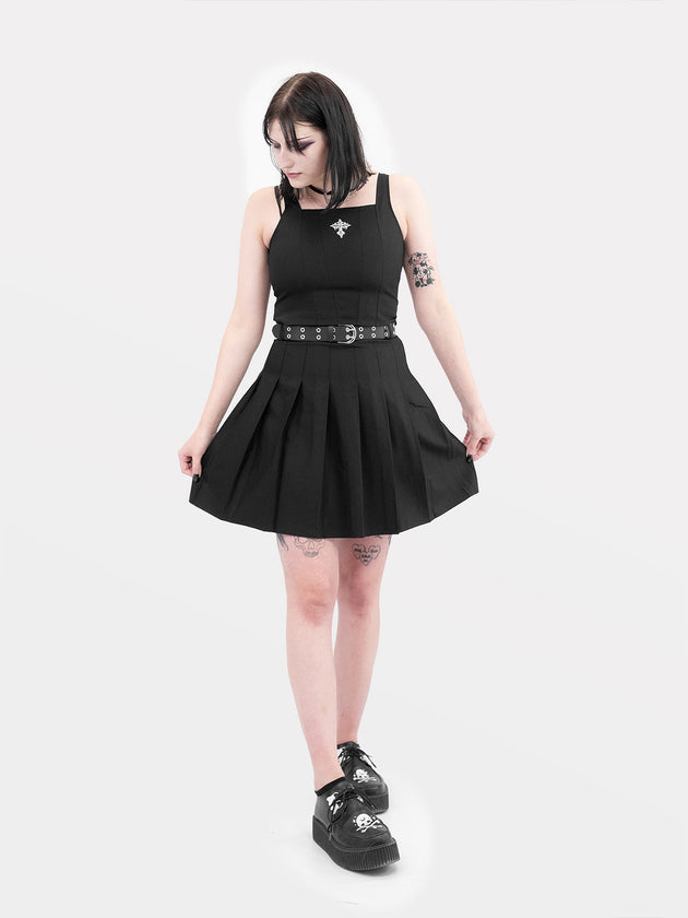 TALL Black Tennis Belt Skirt