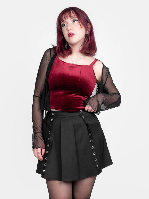 Conjure Burgundy Velvet Corset Top