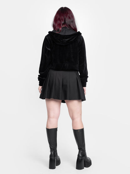 Batcave Velvet Cropped Hoodie