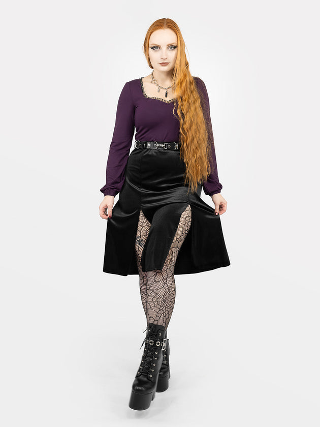 Agony Velvet Midi Skirt