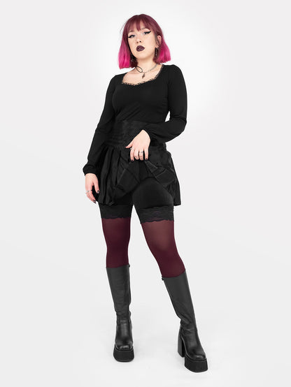 Surreal Velvet Shorts with Lace