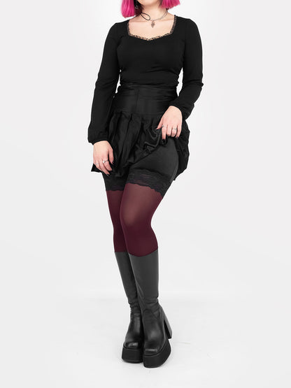 Surreal Velvet Shorts with Lace